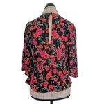 EXPRESS  Womens Blouse Sz XS Floral Surplice Front Tie Boho Garden Party Y2k 90s Photo 2