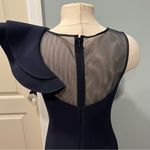 Eliza J . Navy Blue One Shoulder Illusion Ruffle Mermaid Gown Size 6 Photo 7