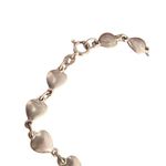 Vintage Silver Tone Bracelet Heart Links Dainty Spring Ring Clasp Estate 6.75" Photo 2