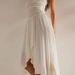 Free People  Sparkling Moment Cotton Midi Sundress in Ivory Size Medium Photo 2