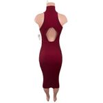 Good American NWT Dress Size 3/4 L/XL Angled Rib Mock Halter Midi Team Cardinal Photo 4