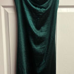 Aigeman Satin Forest Green Fitted Mini Dress Size Medium Photo 0