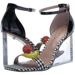 Betsey Johnson  Women's Harlen Fruit Wedge Sandals Black Multi, 7.5 NIB Photo 0