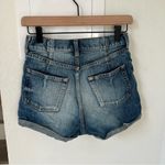 Saint Laurent YSL Mid Rise Cutoff Fray Denim Shorts Photo 3