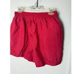 Kathy Ireland Vintage 90s Shorts Women's Medium Red High Rise Nylon Baggy Photo 1