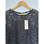 Lace Crochet Top With Velour Collar Black Small Whimsy Goth Biker Photo 2