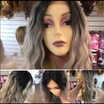 Long grey ombré wig Swisslace Lacefront 2020 Wig Silver Photo 1