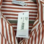 HARSHMAN SHIRT WOMEN’S XS BROWN STRIPED BUTTON DOWN FLARED SLEEVE COTTON NWT Photo 2