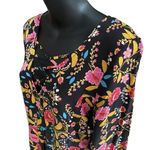 EXPRESS  Floral Long Sleeve Multicolor Black Romper V-Neck Cross Ties Women’s 10 Photo 2
