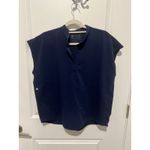 FIGS  Rafaela Oversized Scrub Top Technical Collection Medium Navy Blue Medical Photo 2