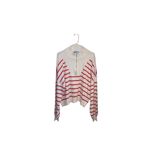 Draper James New  Striped Quarter Zip Sweater Red White Mariner Stripe candy cane Photo 4