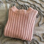 American Eagle cropped soft blush pink long sleeved sweater size small Photo 5