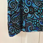 Chico's Chico’s Travelers Size 3 Blue Black Swirl Print Flowy Tank Top Layer XL Photo 2