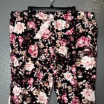 Floral Lounge Pants Women’s Size 8 Pink White Black Pajama Bottoms Photo 2