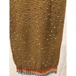 Vicky Moreinis Brown Knit Beaded Swimwear Cover up Dress Beaded Fringe Stretch Photo 4