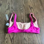 J.Crew  Womens Square Neck Radiant Fuchsia Pink Bikini Swim Suit Top Size Medium Photo 1