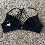 Athleta  Black Strappy Back Detail Swim Bikini Top Sz S Photo 2