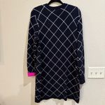 Eliza J Women's Argyle Sweater Dress Long Sleeve Pink Trim Size L Photo 5