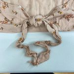 American Eagle  women's pink‎ floral halter tie cropped tank top neutral summer M Photo 3