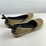 UGG  Indah Tan Burlap Shoes Black Polka Dots Canvas Flat Loafers Women's 9 EUR 40 Photo 8