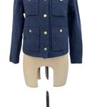 J.Crew Relaxed Lady Jacket in Double Serge Wool Navy Blue Size 2 Photo 5