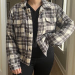 Lucky Brand Brown Plaid Flannel Shacket L Sherpa Lining Photo 0