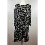 Hayden  Womens‎ Black Leopard Asymmetrical Flounce Hem Dress Sz L Oversized Flowy Photo 1