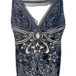 NWT Mandalay Black Silver Beaded Sequin Short Mini Evening Dress Womens Size 4 Photo 2