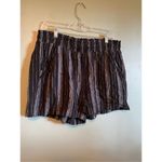 Briggs Linen Blend Pull On Drawstring Back Pocket Shorts Size XL Black Photo 2