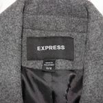 EXPRESS vintage 90s gray wool minimalist double breasted trench coat jacket by Photo 6