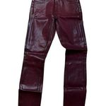 7 For All Mankind Jen 7 Burgundy Faux Leather Ankle Skinny Size 00 Photo 0
