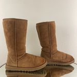 UGG Australia Classic Tall II Chestnut Tan Suede Sheepskin Shearling Wool Boots Photo 3