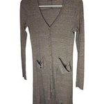 FP Beach Women's XS Beige Cardigan Sweater Dress Long Sleeve Casual Tan Photo 0