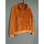Fifth Sun  Hooded Pullover Plush Sherpa Orange Womens Medium NWOT Photo 1