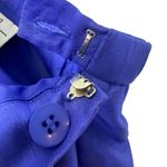 Vintage Jane Seymour 100% Silk Barrel Trousers Pants 8 Petite Blue Satin Disco Size 8P Photo 3