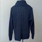 Aerie  Navy Blue Quarter Zip Cable Knit Oversize Pullover Sweater Women's XS Photo 7