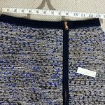 J.Crew  Womens Front Zip Navy Blue Metallic Tweed Front Zip Mini Skirt Photo 5