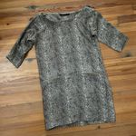 ZARA  Brown Silk Shift Dress Womens Size Medium Snakeskin Work Animal Print Photo 2