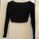 Crop Black Long Sleeve Shirt Size XS Photo 0
