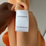 San Sloane Dress Adrian Ribbed Peach Cut Out Plunge Bodycon Midi Dress Medium Photo 9