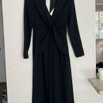 Self Portrait  black twist front quarter sleeve open back cropped jumpsuit NWT 4 Photo 6