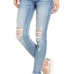 Nordstrom SP Black Label Ripped Knee Low Rise Skinny‎ Jeans Size 28 Blue Photo 0