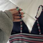 Aerie  Womens Size Small S Navy Pink White Triangle Bathing Suit Top Swim Beach Photo 3