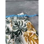 Ember Green White Tropical Leaf Ruffle Asymmetrical A Line Skirt Large Cruise Photo 7