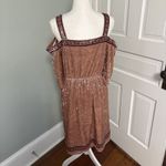 Lucky Brand  Women's Velvet Cold Shoulder Dress Lined Blush Size Medium Photo 2