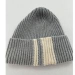 Athleta  Hat Beanie Wool Women’s Grey One Size Slouchy Stripe Warm Casual Ribbed‍ Photo 3