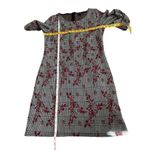 Nina Leonard  size medium black and burgandy floras and plaid print dress 3/4 sle Photo 2