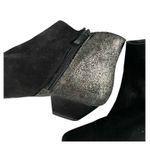 BCBGeneration Ankle Boots Women's 6 Black Silver Suede Low Heel Photo 2