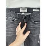 Frame  Le Skinny de Jeanne Black Distressed Noir Low Rise Skinny Denim Jeans 24 Photo 5