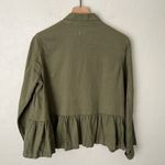 The Great . Flutter Peplum Military Cropped Jacket Green Size 1 small Photo 5